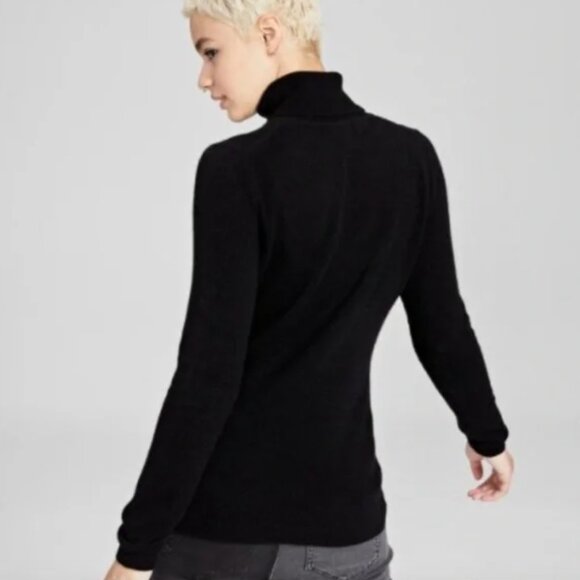 Charter Club cashmere black turtleneck sweater - Picture 2 of 7